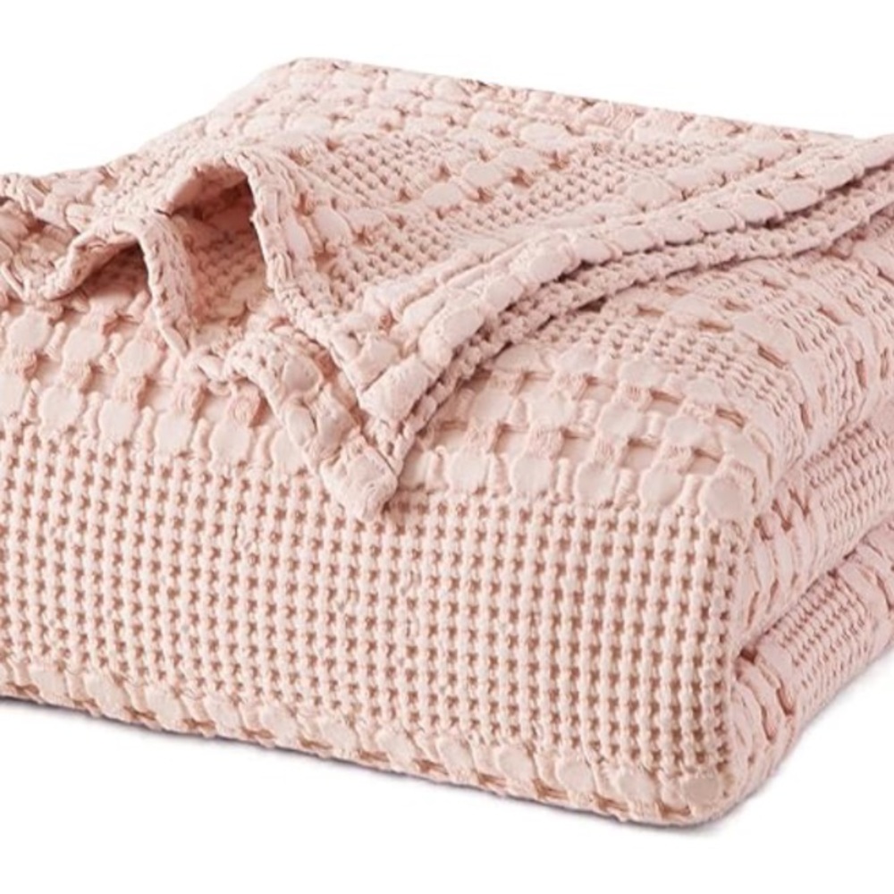 PHF 100% Cotton Waffle Weave Blanket  twin Size for Bed, Lightweight